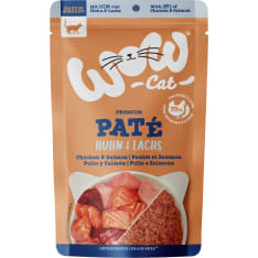 Wow cat paté kana&lohi 125g adult kissan märkäruoka