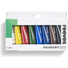 Reeves 22ml x 8 tubes of basic acrylic paints assortment