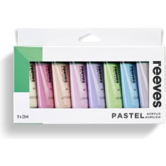 Reeves 22ml x 8 tubes pastel acrylic paint assortment
