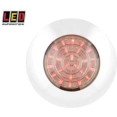 Led Autolamps 12V ø75x17mm punainen sisävalo valkoisella rungolla
