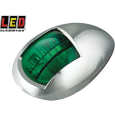 Led Autolamps 12/24V 76x52x24mm chrome green running light