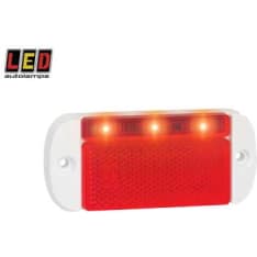 Led Autolamps 12/24V 100x44x12mm punainen takaäärivalo valkoinen runko