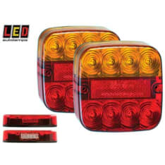 Led Autolamps 12V 107x107x23mm 2kpl yhdistelmätakavalo rekisterikilven valolla