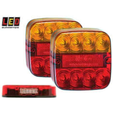 Led Autolamps 12V 107x107x23mm yhdistelmätakavalopari rekisterikilven valolla
