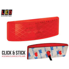 Led Autolamps 12/24V 100x38x13mm punainen takaäärivalo
