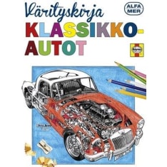 Klassikkoautot aikuisten värityskirja