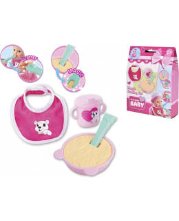 Simba New Born Baby - Set Vasino Per Bambole Con Bottiglia, Pannolino E Crema - 4 Pezzi - Adatto Per Bambole 30-43 Cm - Giochi Di Cura Dai 2 Anni