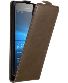 Cadorabo Custodia Libro per Nokia Lumia 650 in MARRONE CAPPUCCINO - con Vani di Carte, Funzione Stand e Chiusura Magnetica - Portafoglio Cover Case Wallet Book Etui Protezione