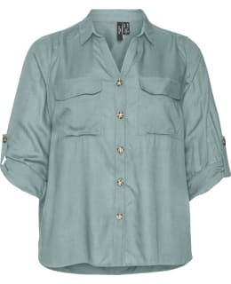 Vero Moda curve dam väst VMPUFFY - Silver Mink