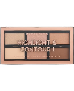 Profusion Pro Contour II Palette - Medium Dark, 6 Farben Für Konturieren & Highlighten Mit Pinsel, Vegan
