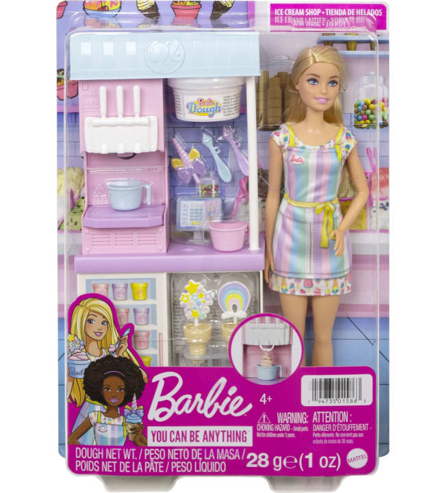 Barbie Ice Cream Shopkeeper Playset jäätelökioski