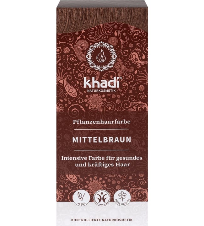 Khadi Hair Color Medium brown 100g kasvihiusväri