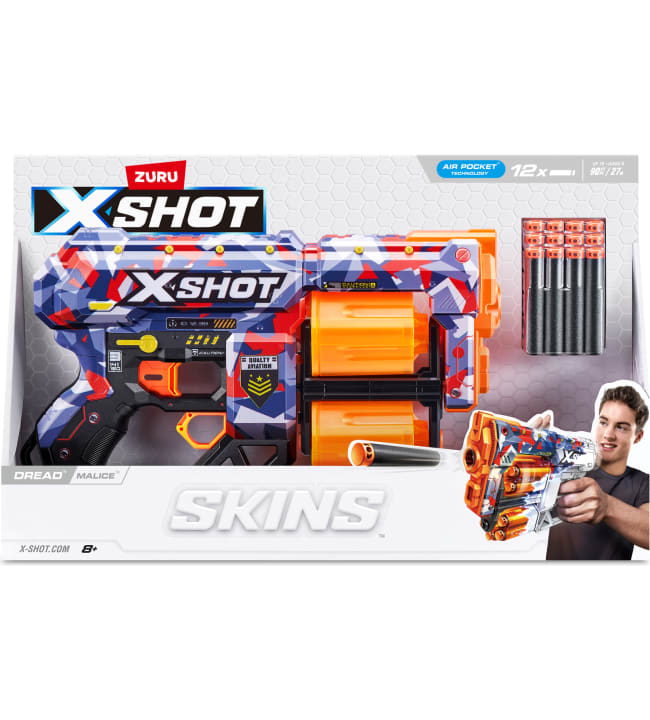 XSHOT 36741G Blaster Fléchettes en mousse avec technologie Air Pocket Rétro, Dread XSHOT 36741G Blaster Fléchettes en mousse avec technologie Air Pocket Rétro, Dread