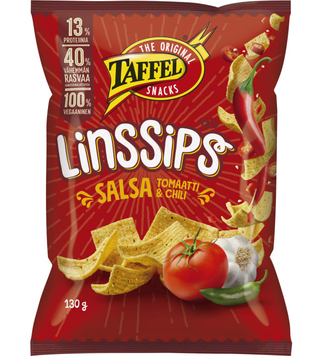 Taffel LinsSips Salsa 130 g maustettu linssisipsi