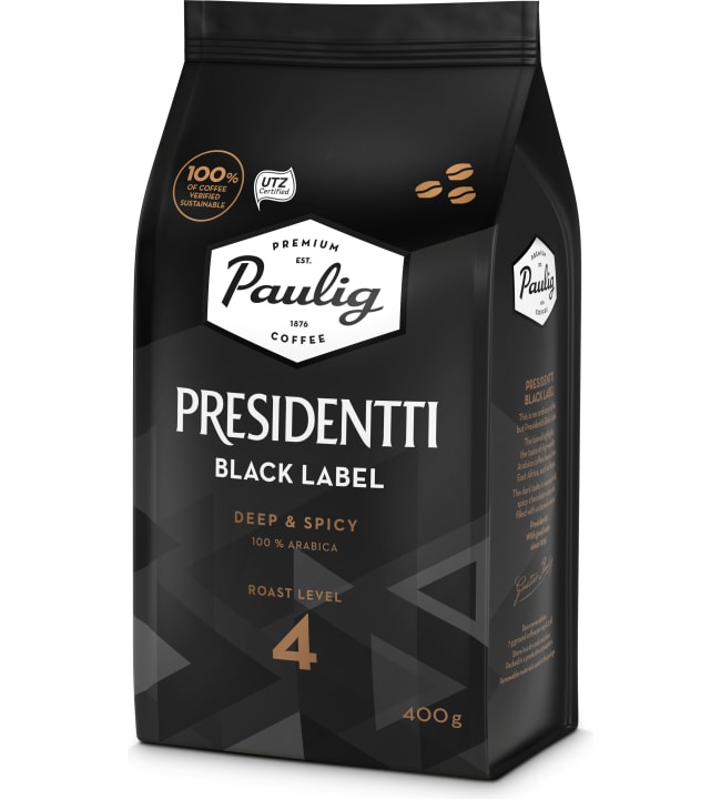 Paulig Presidentti Black Label kahvi 400g kahvipapu | Karkkainen.com ...
