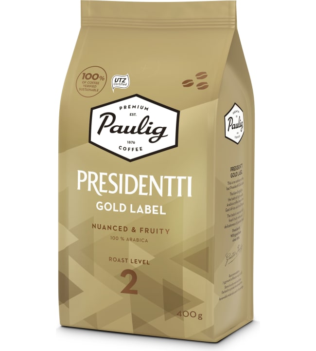 Paulig Presidentti Gold Label 400g kahvipapu | Karkkainen.com verkkokauppa