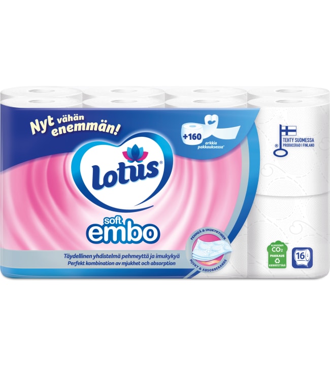 Lotus Soft Embo 16 rll valkoinen wc-paperi