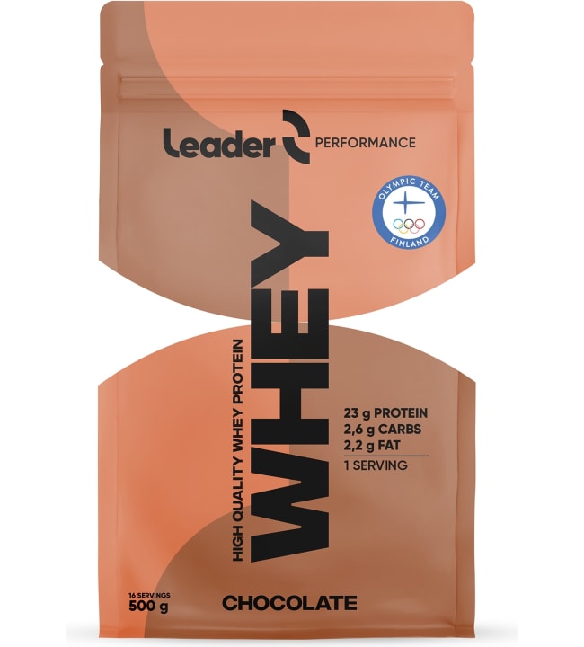 Leader Whey Protein Chocolate 500 g proteiinijauhe