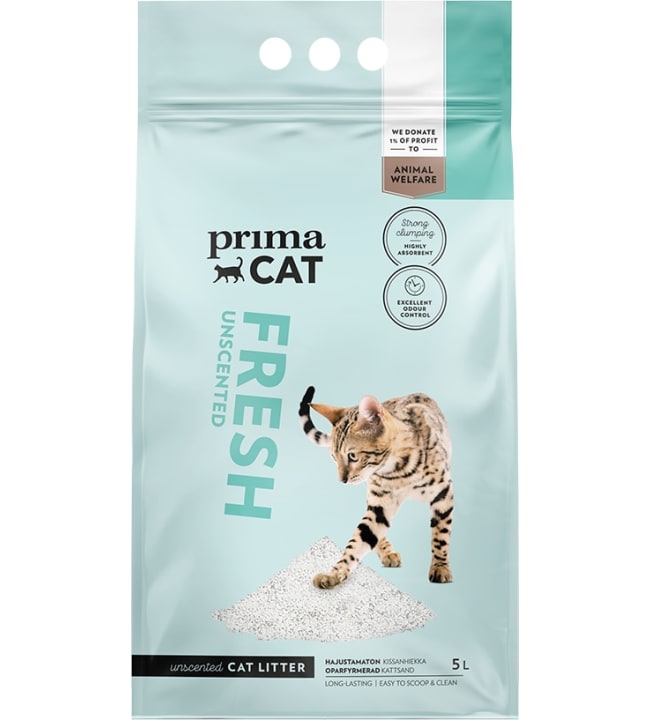 PrimaCat Fresh Unscented 5 l valkoinen kissanhiekka