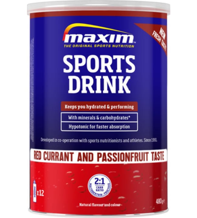 Maxim Sports Drink Red Currant & Passion Fruit 480 g urheilujuomajauhe