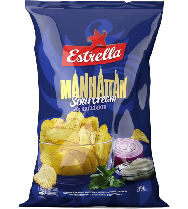 Estrella Manhattan Sourcream & Onion Chips 275g