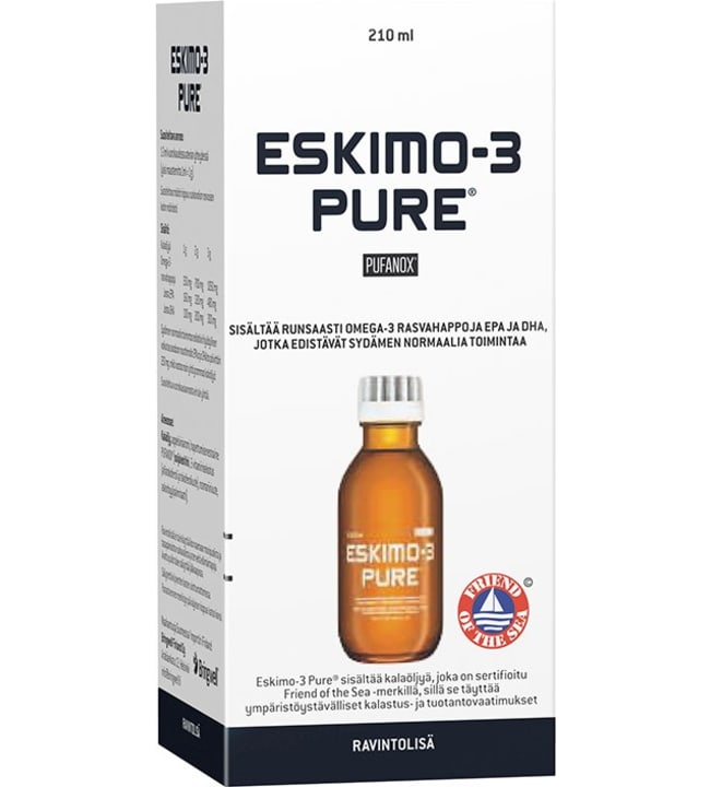 Eskimo-3 Pure 210 ml nestemäinen kalaöljy