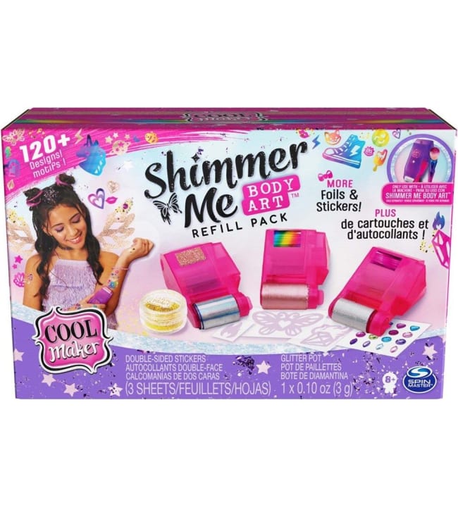 Cool Maker Shimmer Me Body Art Refill With 3 Rollers