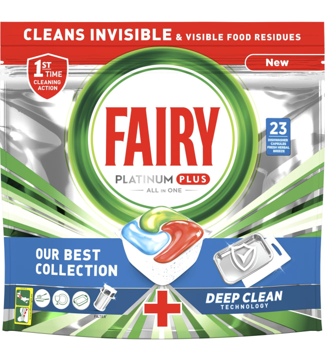 Fairy Platinum Plus Deep Clean 23 kpl konetiskitabletti