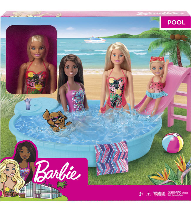 Barbie Pool Playset nukke ja uima-allas