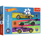 Puzzle Hot Wheels Pour Enfants - 4 Puzzles En 1, Pièces Scintillantes Dorées - Stimule Concentration Et Imagination