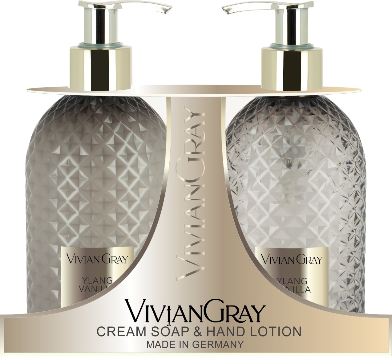 Vivian Gray Set Ylang & Vanilla Cream Soap & Hand Lotion lahjapakkaus