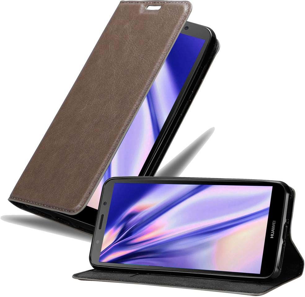 Custodia Libro Cadorabo Per Huawei Y5 Prime – Fiori Grigi Con Porta Tessere E Stand