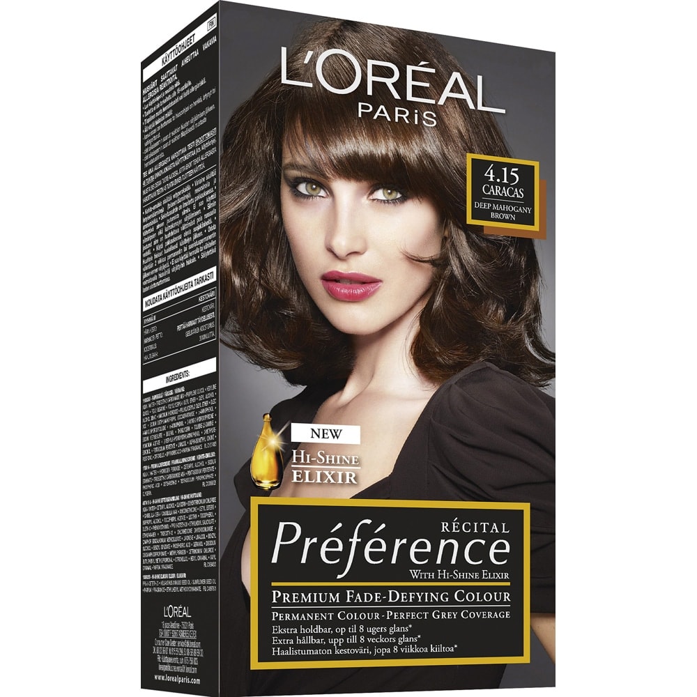 Оттенок 4. Преферанс 4.15. L’Oreal preference 4.15 Каракас.. Краска лореаль преферанс Каракас. Краска preference Каракас 4.56.