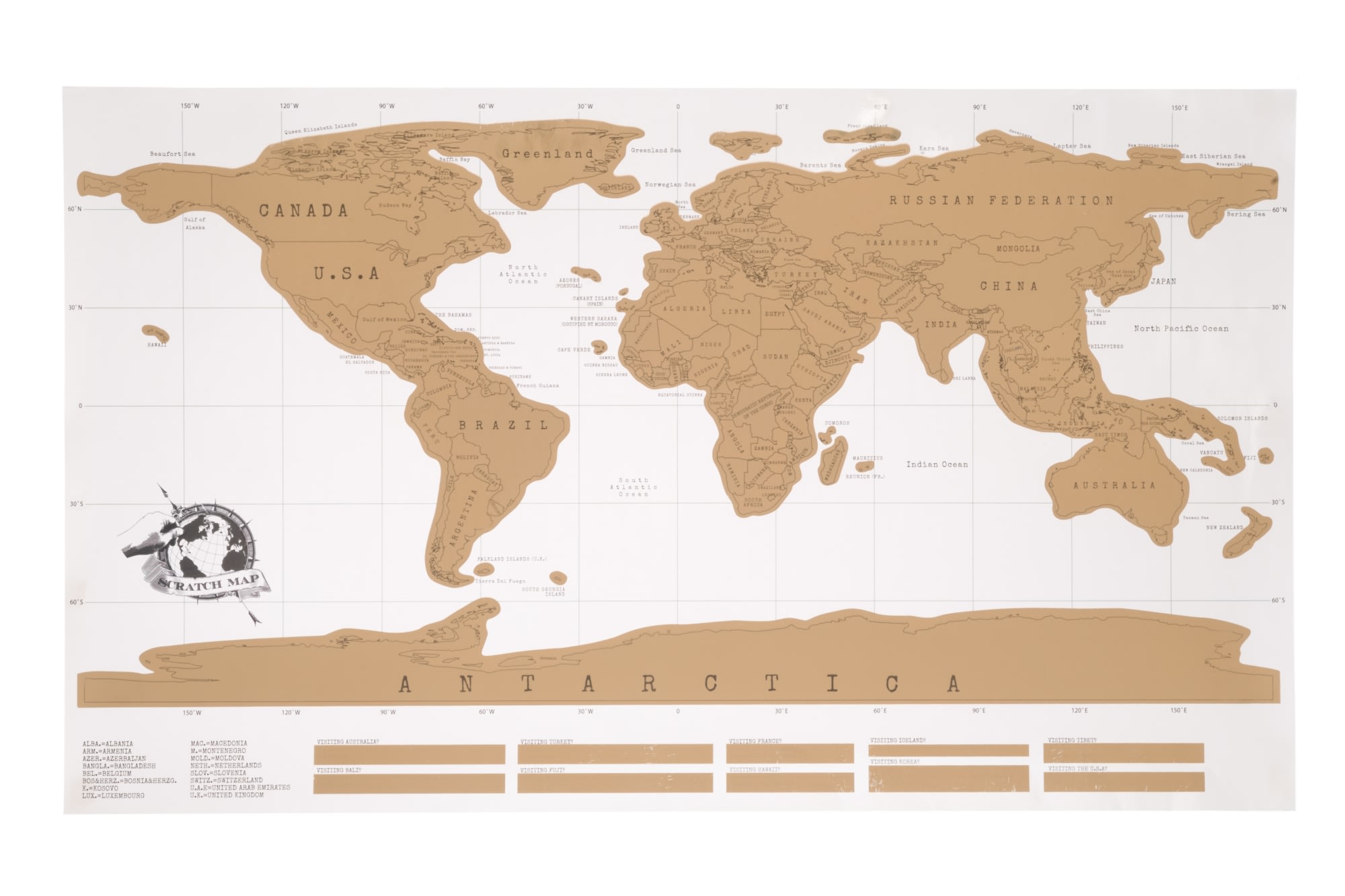 raaputettava kartta 4living 88x52 cm raaputettava kartta | Karkkainen.verkkokauppa