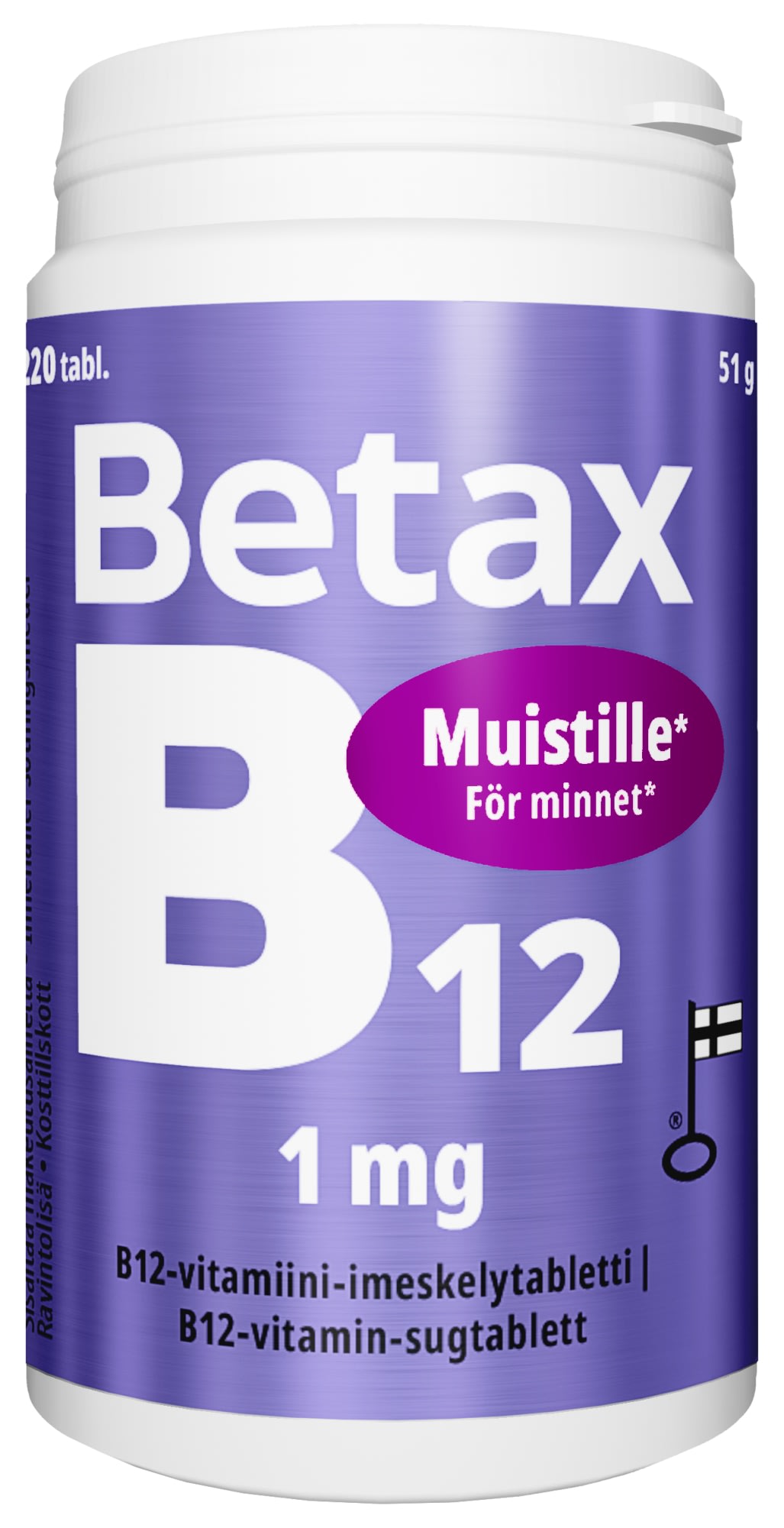 Betax B12 1mg 220 tablettia ravintolisä | Karkkainen.com verkkokauppa