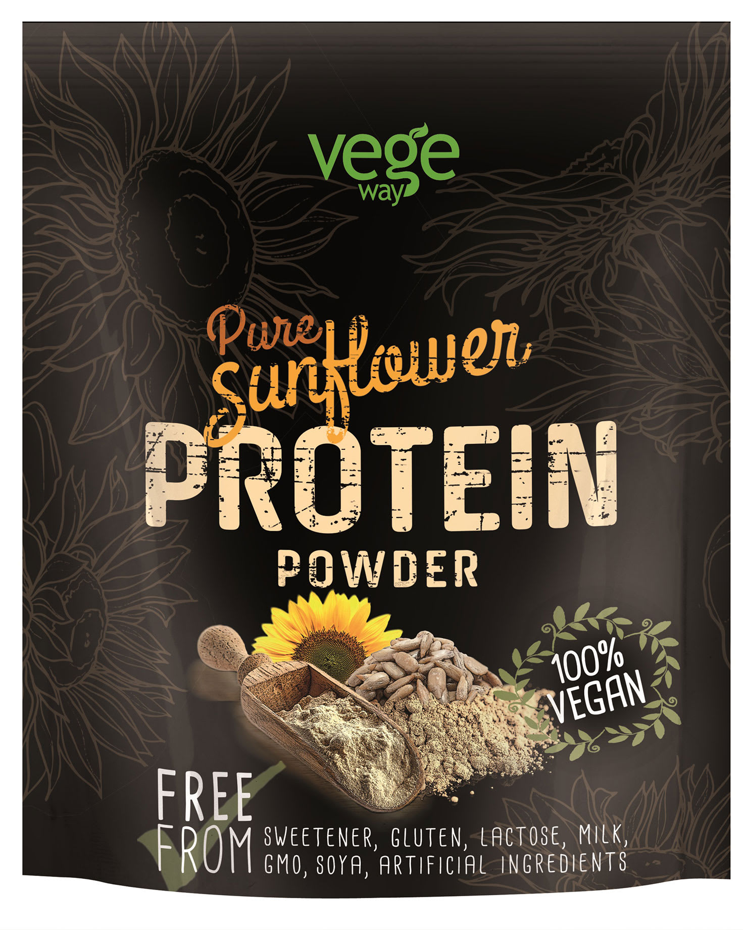 Vegeway Pure Sunflower 250 G Proteiinijauhe Karkkainen Verkkokauppa