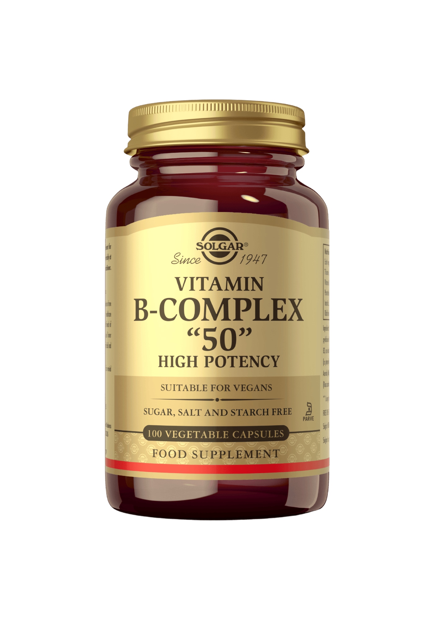 Solgar Vitamin B-Complex+C '50' 100 kaps. ravintolisä