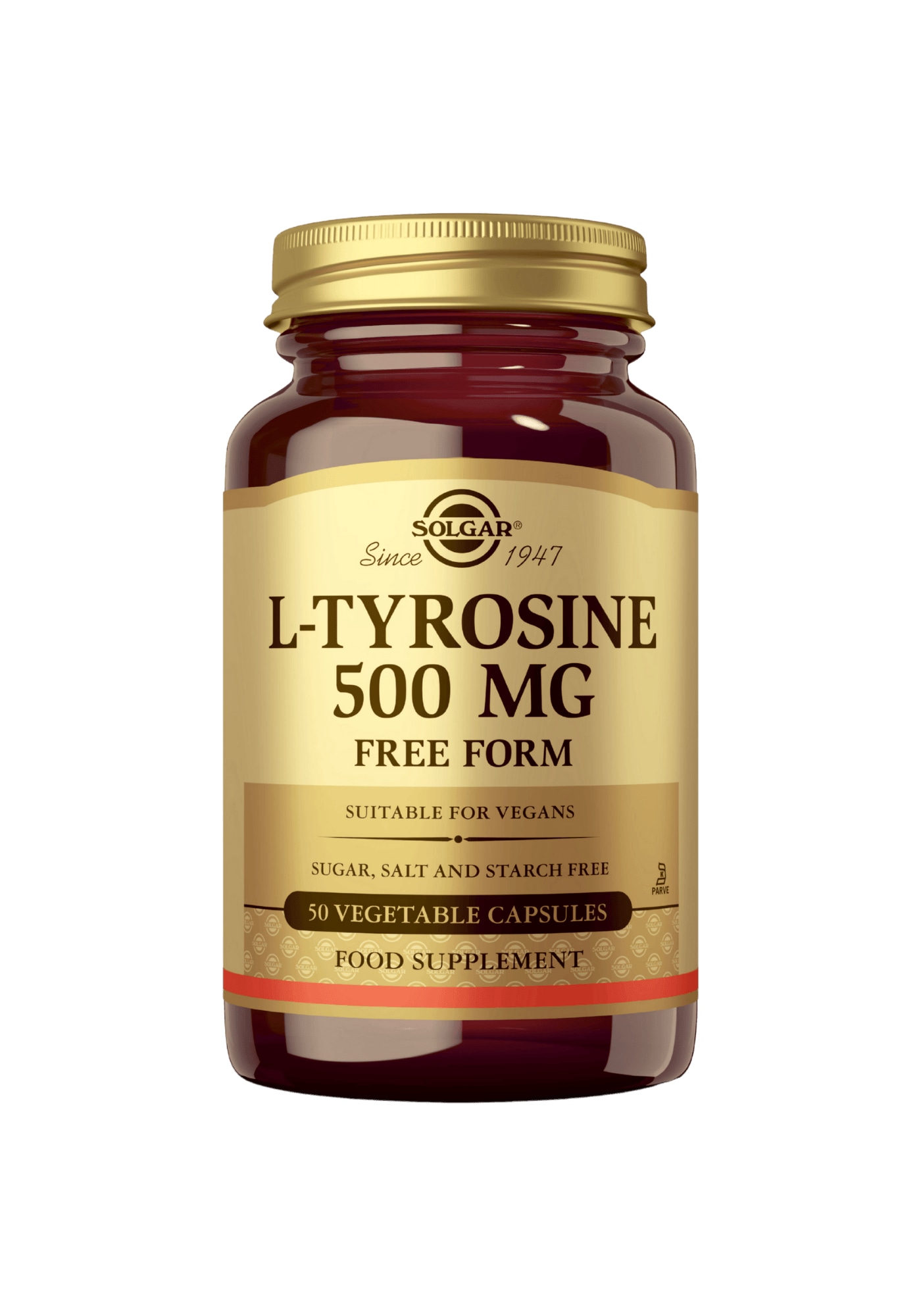 Solgar® L-Tyrosiini 500 mg 50 kaps. ravintolisä