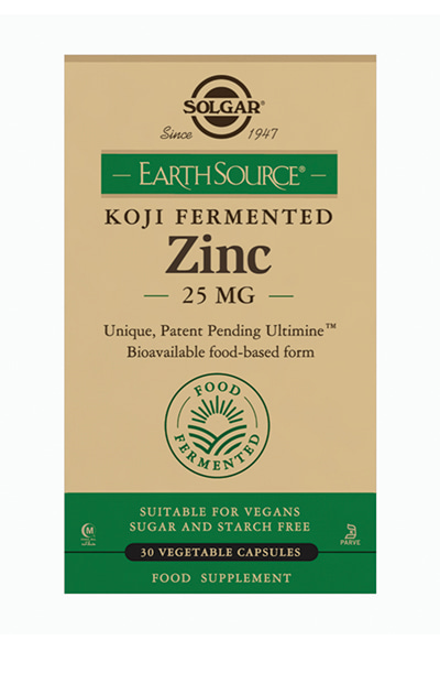 Solgar® Earth Source Fermented Koji Zinc 25 mg 30 kaps. ravintolisä