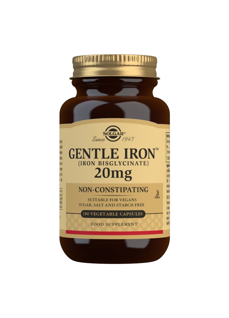 Solgar Gentle Iron 20 mg (bisglysinaatti) 180 kaps. ravintolisä