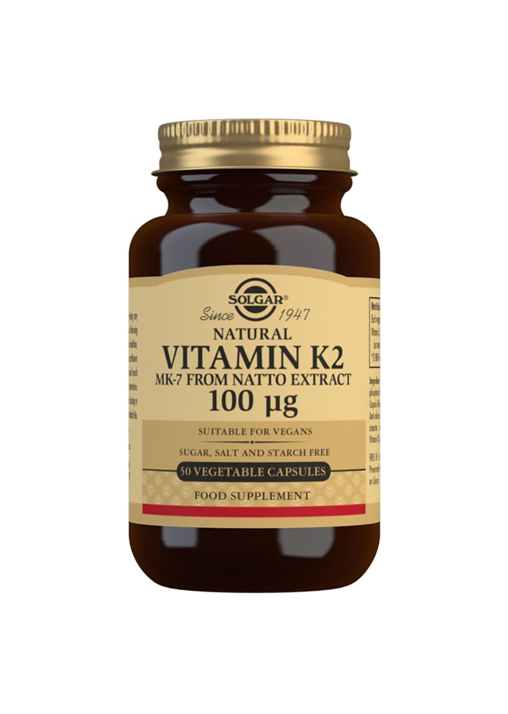 Solgar® K2-vitamiini 100 µg 50 kaps. ravintolisä