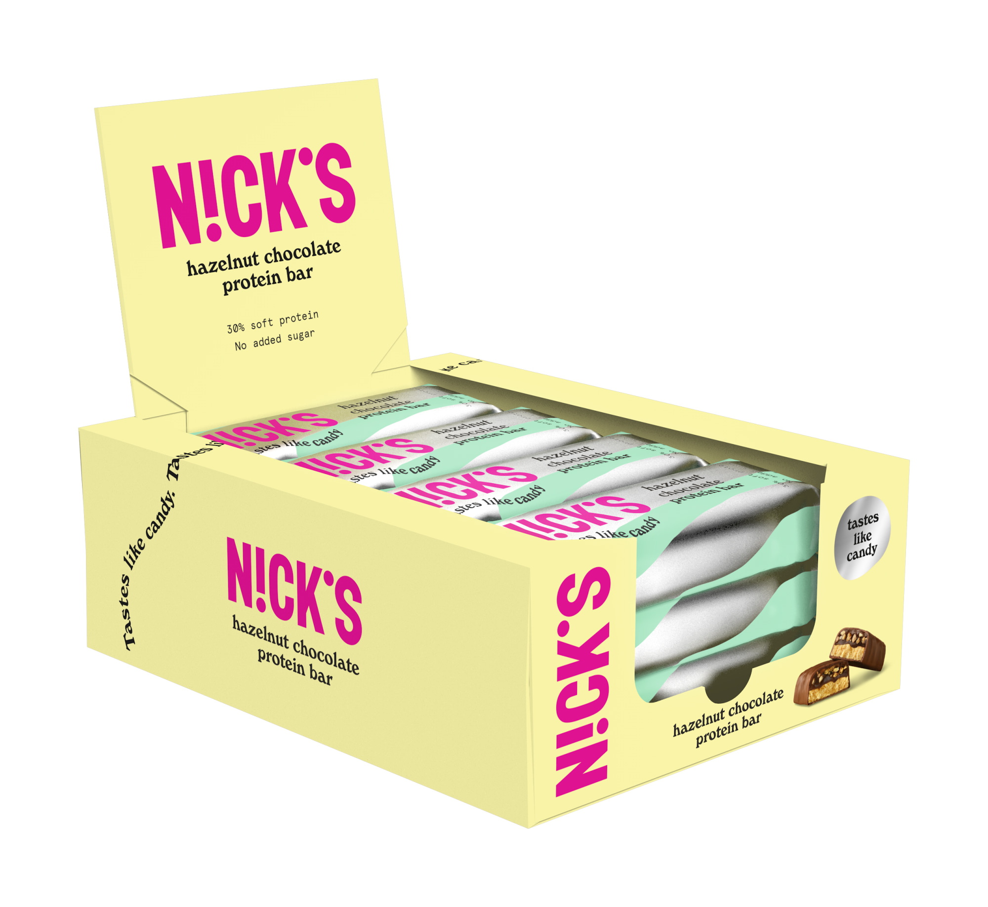 Nick's Hazelnut Chocolate 12x50g proteiinipatukka