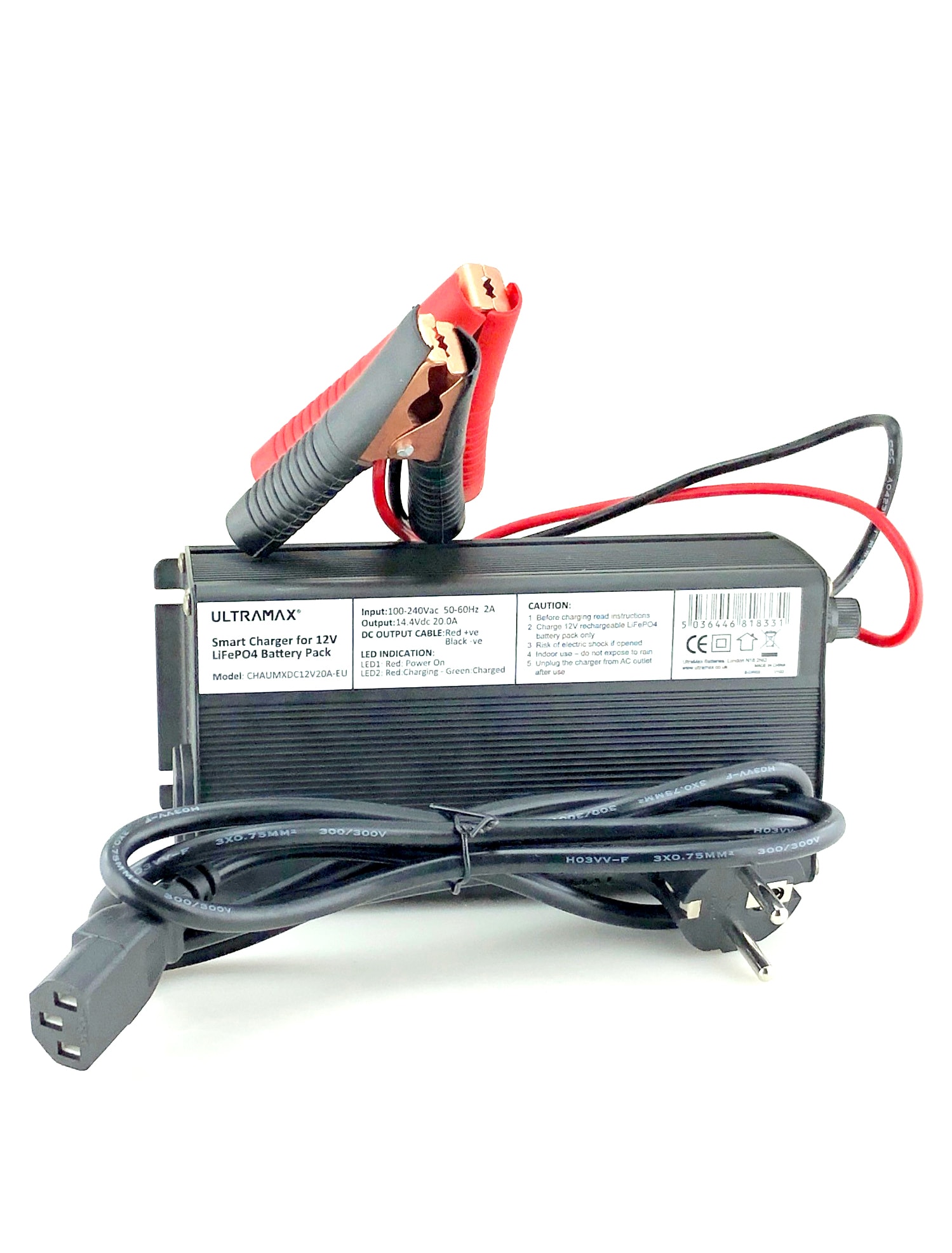 Ultramax LiFePO4 12V 20A akkulaturi