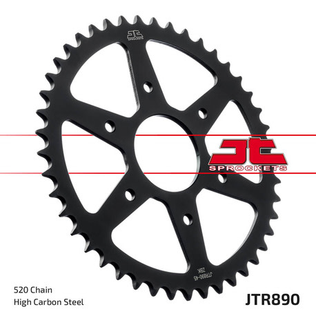 JT Rear Sprocket ZBK - Musta Zinc JTR890.44ZBK