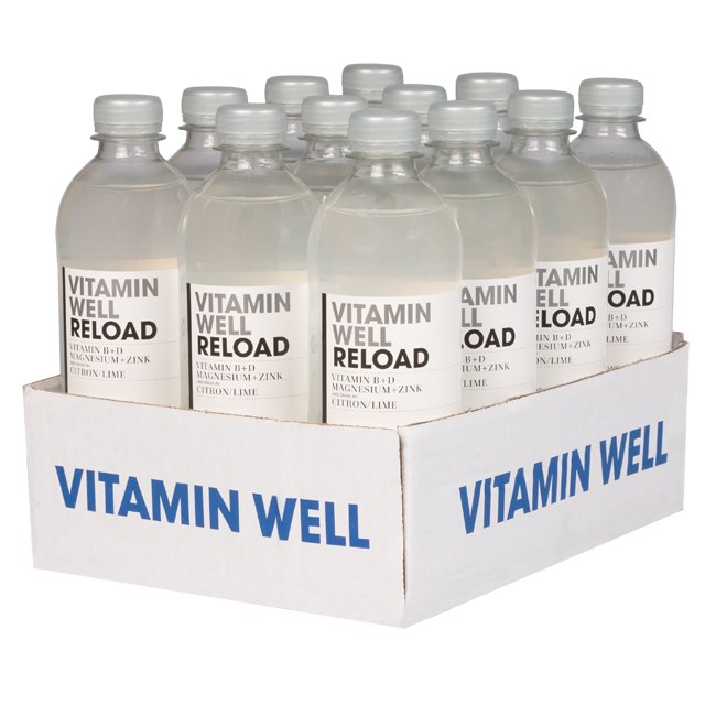 Vitamin Well Reload Sitruuna-Lime 0,5l 12-pack hiilihapoton juoma