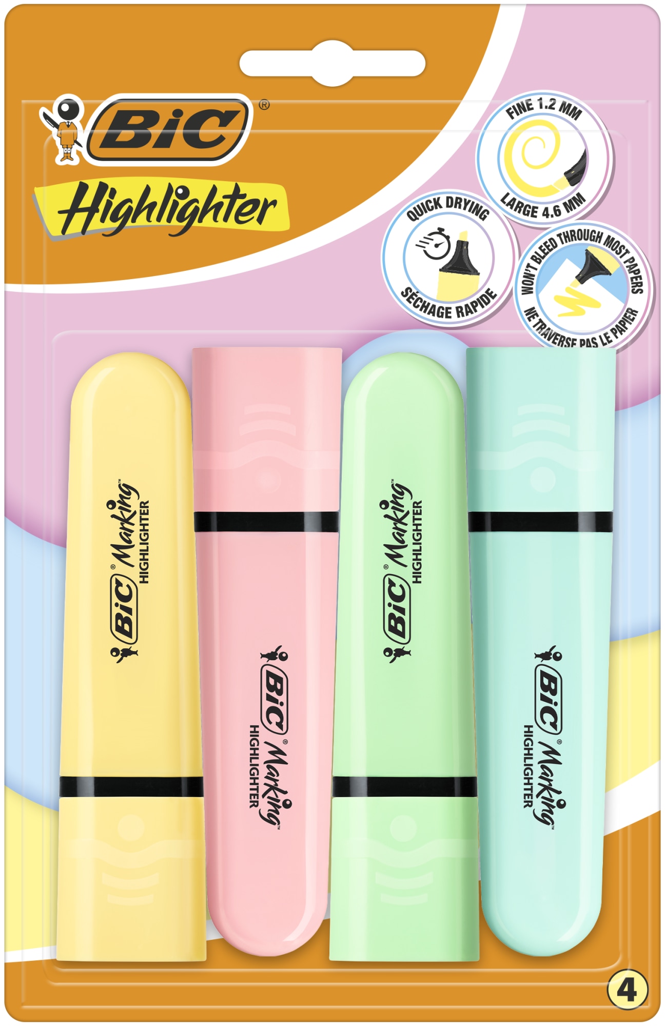 BIC Pastel 4 kpl korostuskynä