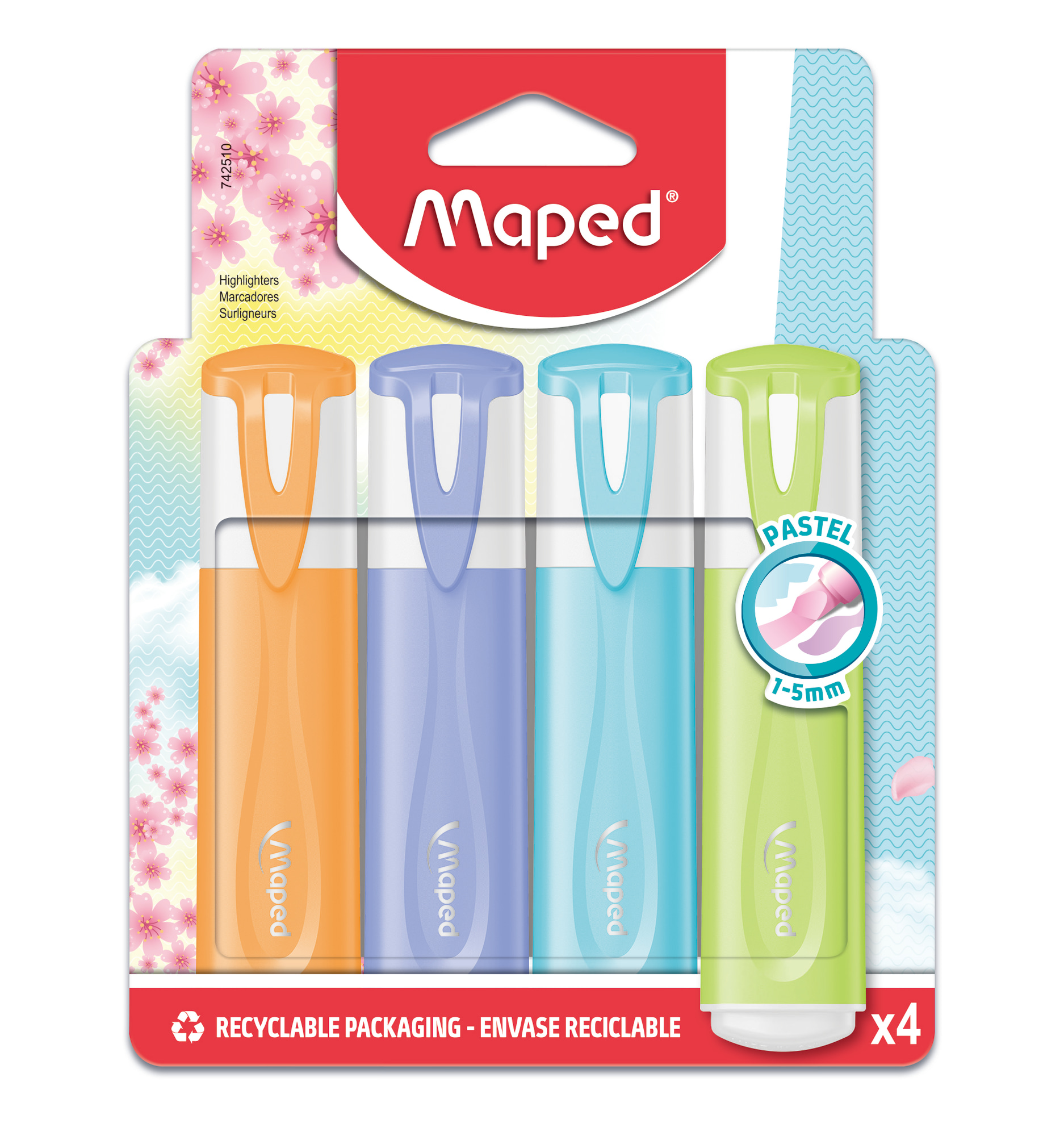 Maped Pastel 4 kpl korostuskynä