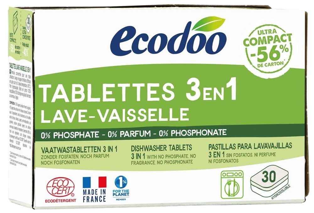 Ecodoo 3in1 30 kpl astianpesutabletit konepesuun