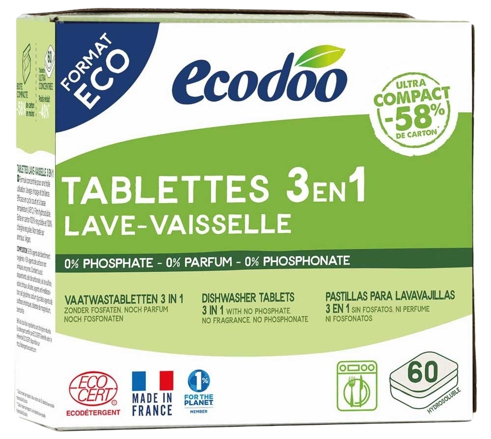 Ecodoo 3in1 60 kpl astianpesutabletit konepesuun