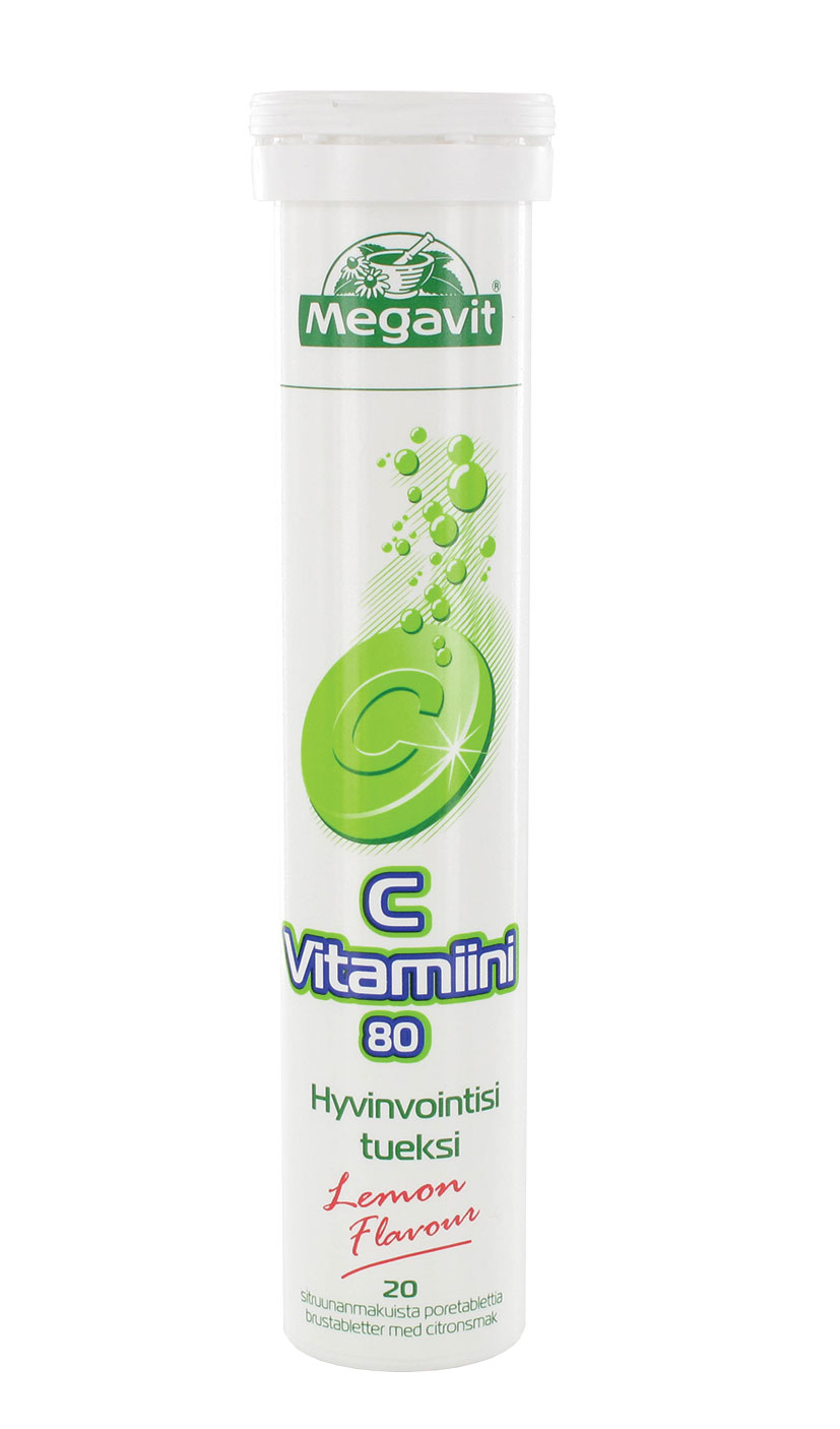 Megavit C-vitamiini 80 mg 20 poretabl. ravintolisä